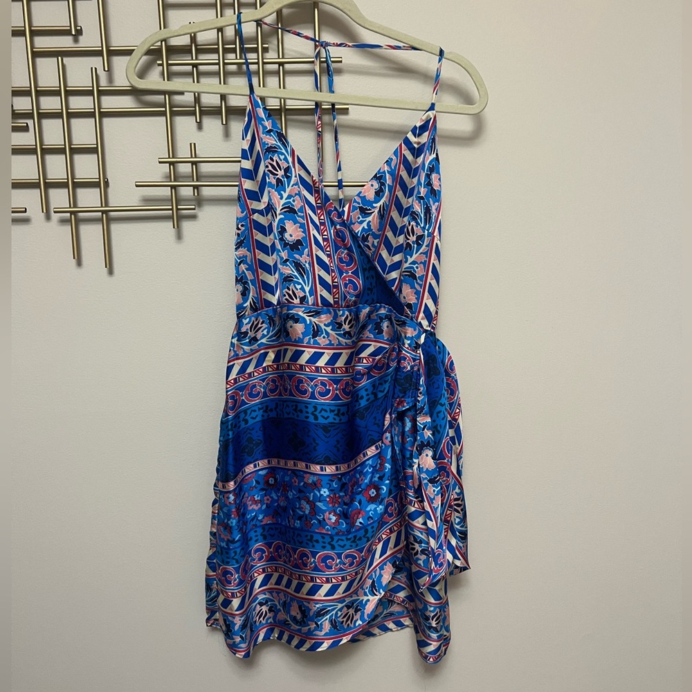 Blue Floral Women's Dress - Zara Small